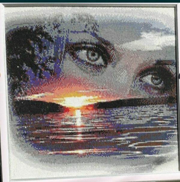 Картина 3Д: пейзаж,погляд ,девушка в море