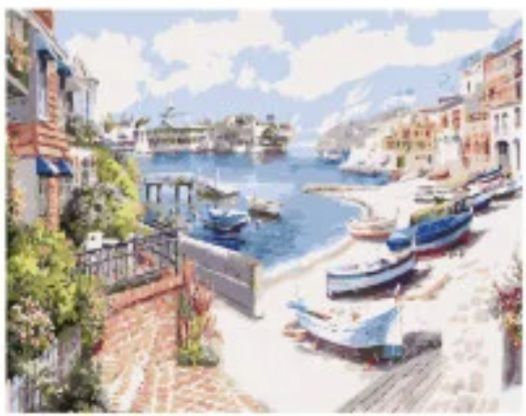 Картина за номерами  Літній міський пейзаж