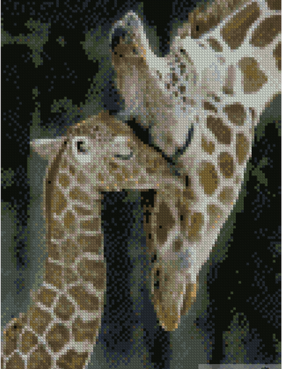 Алмазна мозаїка Жираф з дитинчатою