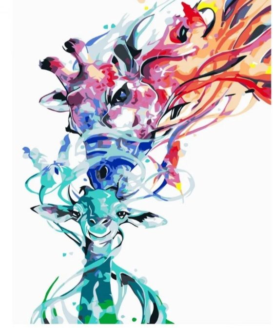 Набір для розпису по номерах Різнобарвні жирафи