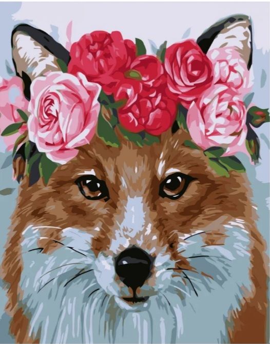 Набір для розпису по номерах Лисиця з віночком