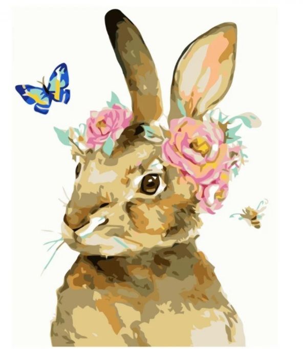 Набір для розпису по номерах Зайченя з віночком