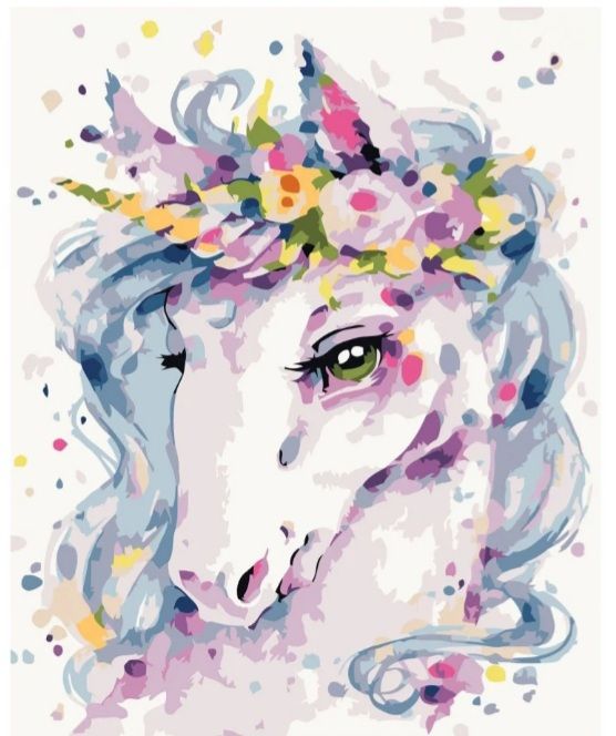 Набір для розпису по номерах Акварельний єдиноріг