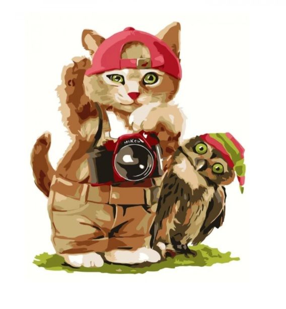 Набір для розпису по номерах Кіт-фотограф