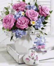 Картина за номерами Букет у фіолетових відтінках