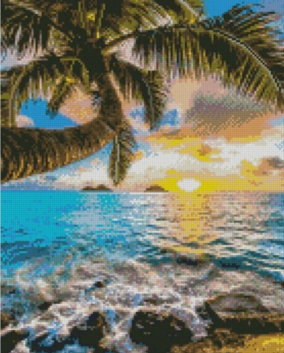 Алмазна картина Пальма і море