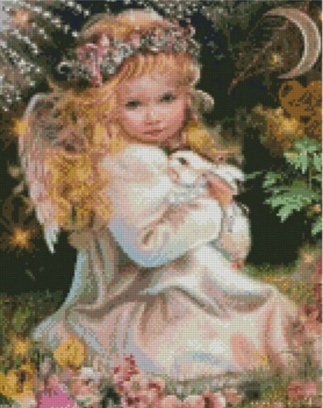 Алмазна картина Дівчинка з кроликом