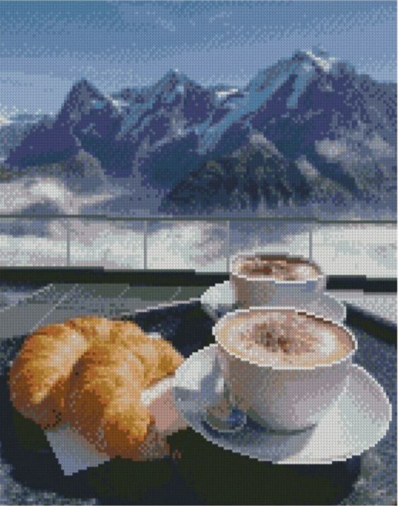 Алмазна картина Сніданок у горах