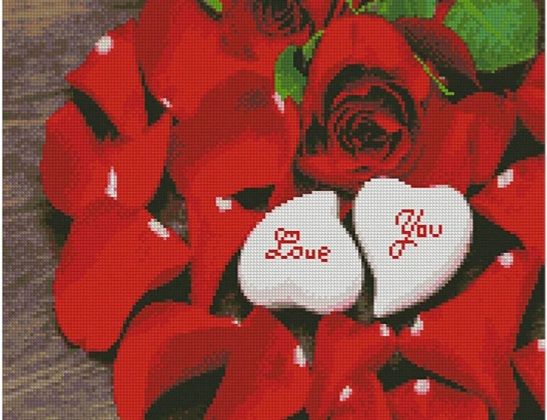 Алмазна картина Червоні троянди кохання