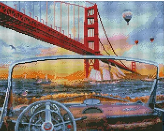 Алмазна картина Вид з кабріолета на міст