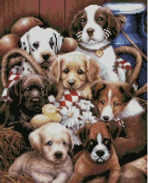 Алмазна картина Маленькі цуценята