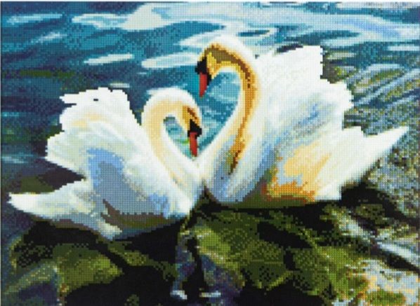 Алмазна картина Елегантні лебеді