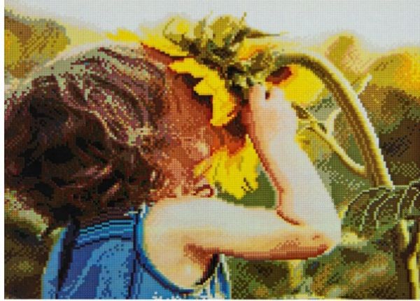 Алмазна картина Дівчина з соняшником