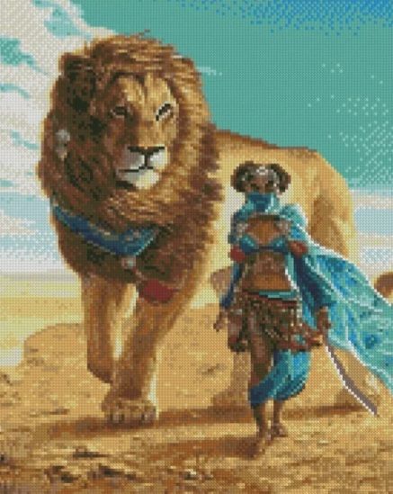 Алмазна картина  Дівчина з левом