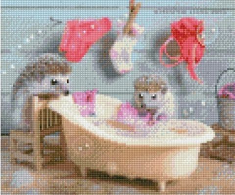 Алмазна мозаїка Їжачки у ванній