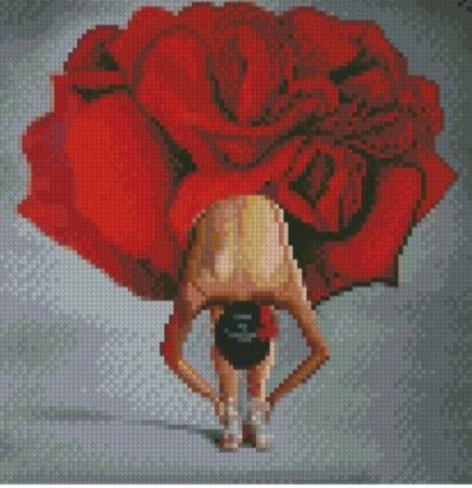 Алмазна мозаїка Балерина у червоному