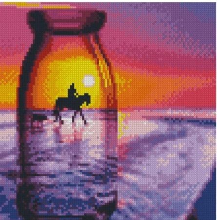 Алмазна мозаїка  Захід через скло