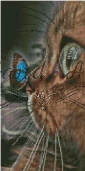 Алмазна мозаїка  Метелик та кошеня