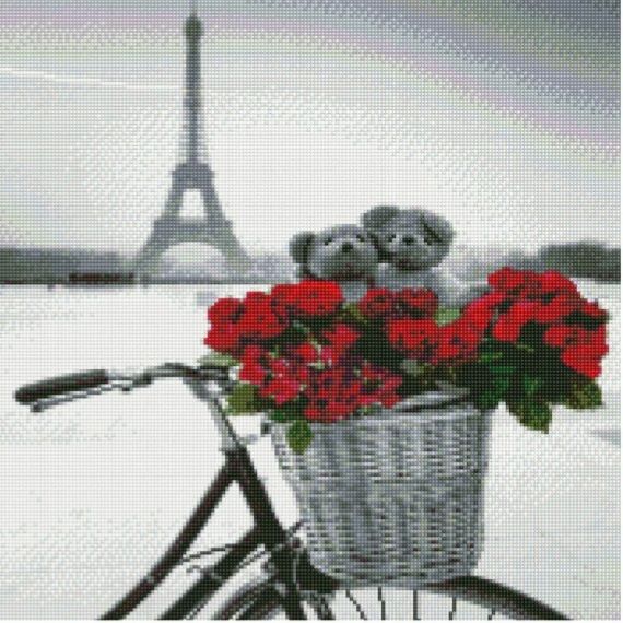 Алмазна мозаїка  Ведмедики у Парижі