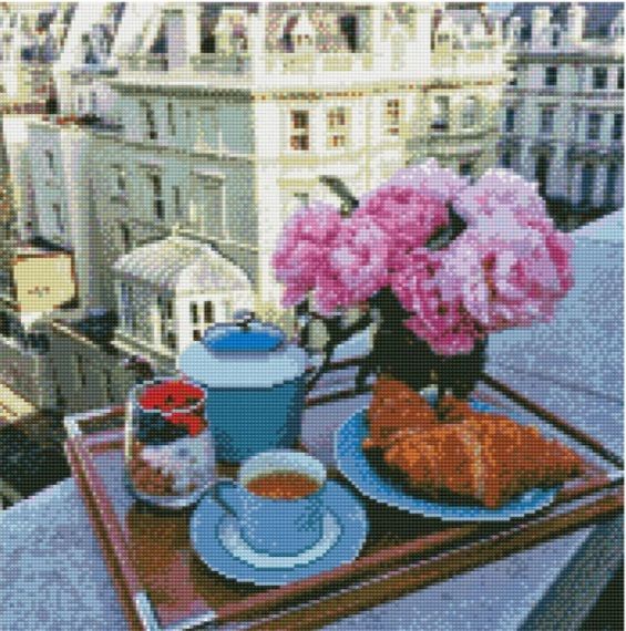 Алмазна мозаїка  Сніданок із круасанами