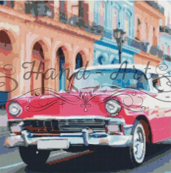 Алмазна мозаїка Рожеве авто Гавани