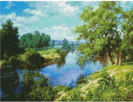 Алмазна мозаїка Зелені кольори краєвиду