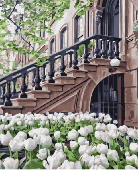 Картина за номерами  Білі тюльпани