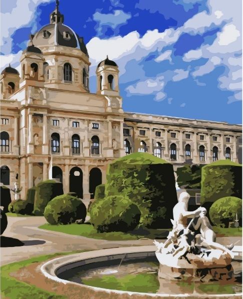 Картина за номерами  Фонтан біля замку