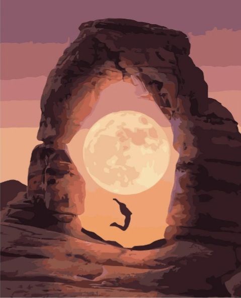 Картина за номерами Рожевий повний місяць