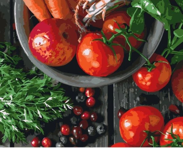 Картина за номерами  Відтінки червоного