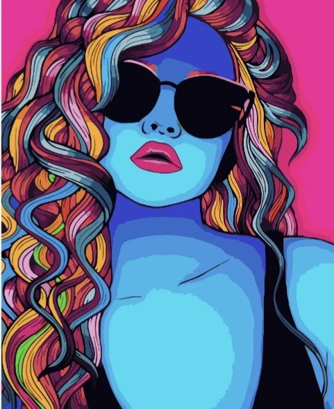 Картина за номерами Різнокольорова дівчина