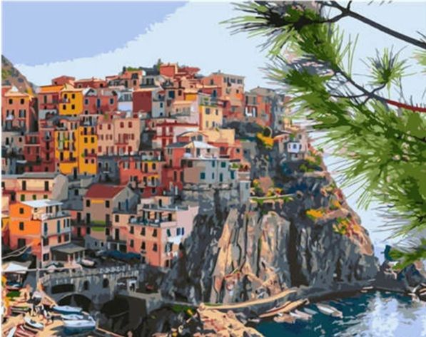 Картина за номерами  Місто на кручі