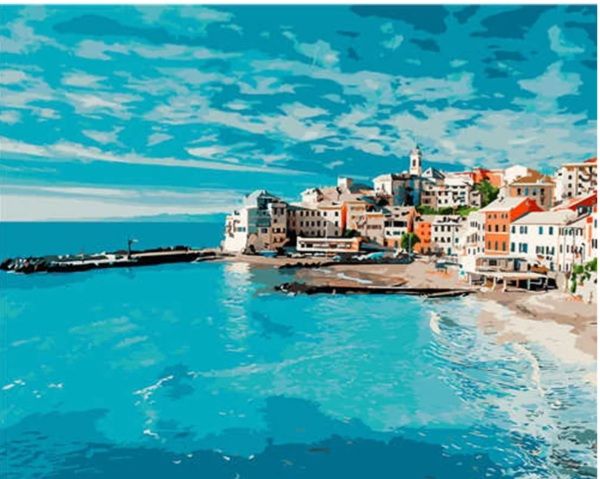 Картина за номерами Місто на березі моря