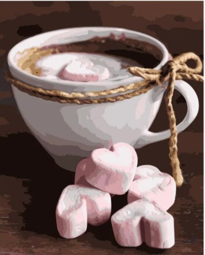 Картина за номерами Кава з маршмеллоу