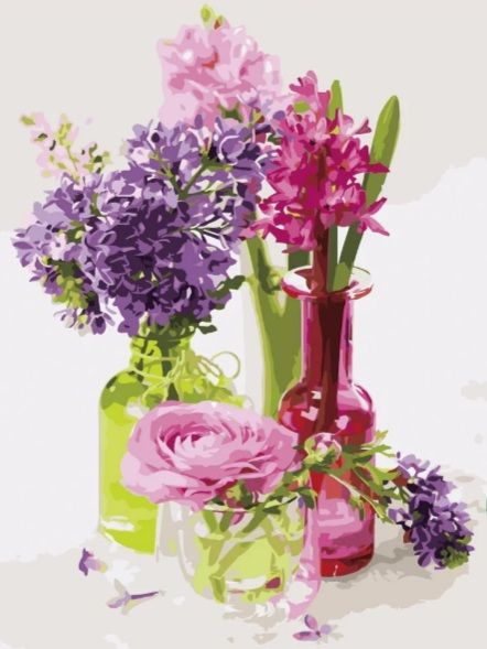 Картина за номерами Різноманітність букетів