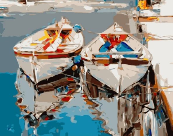 Картина за номерами Пара білих човнів