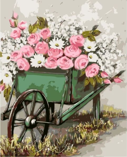 Картина за номерами Візок з квітами