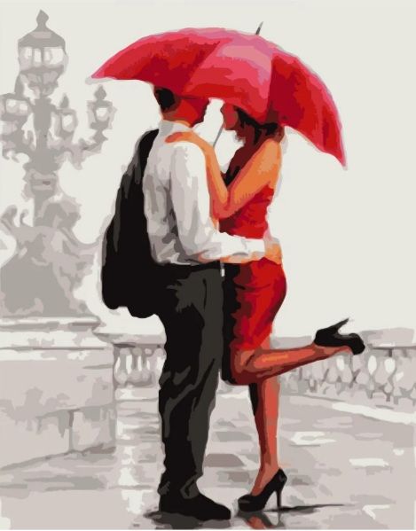 Картина за номерами Двоє під парасолькою