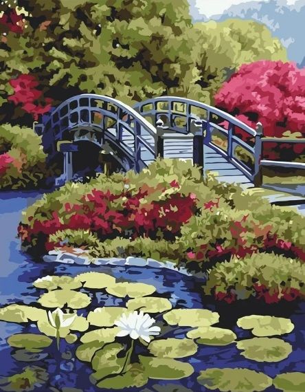 Картина за номерами Місток на тихому озері