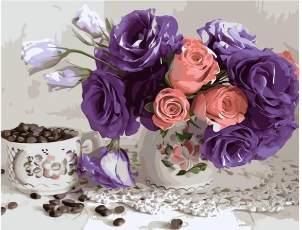 Картина за номерами  Натюрморт з еустомою