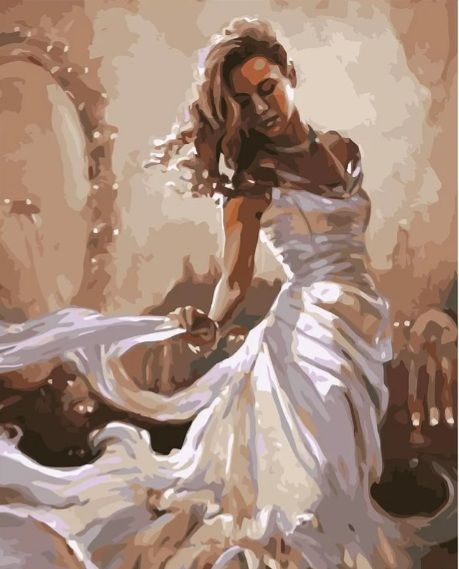 Картина за номерами  Дівчина в білому