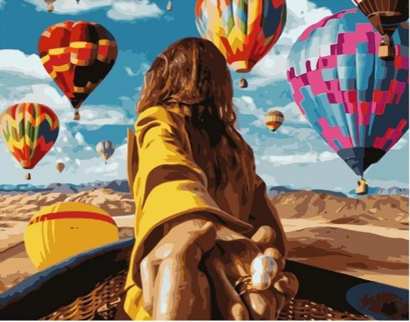 Картина за номерами Дівчина з повітряними кульками