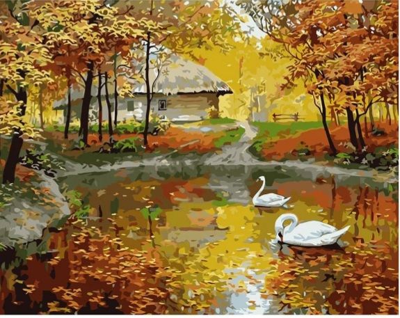 Картина за номерами Осіннє озеро