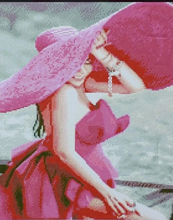 Алмазна картина Рожевий капелюх