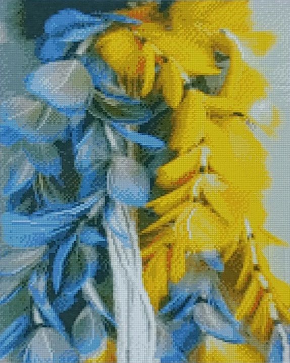 Алмазна картина Жовтоблакитне пір'я