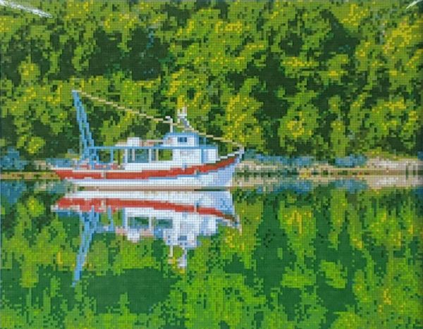 Алмазна картина Човен у відображені