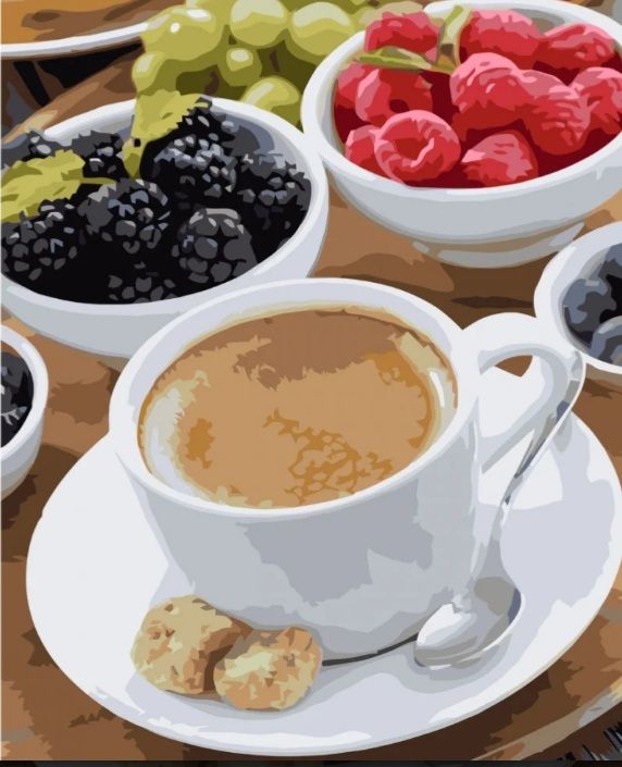 Картина за номерами Сніданок з кавою та фруктами