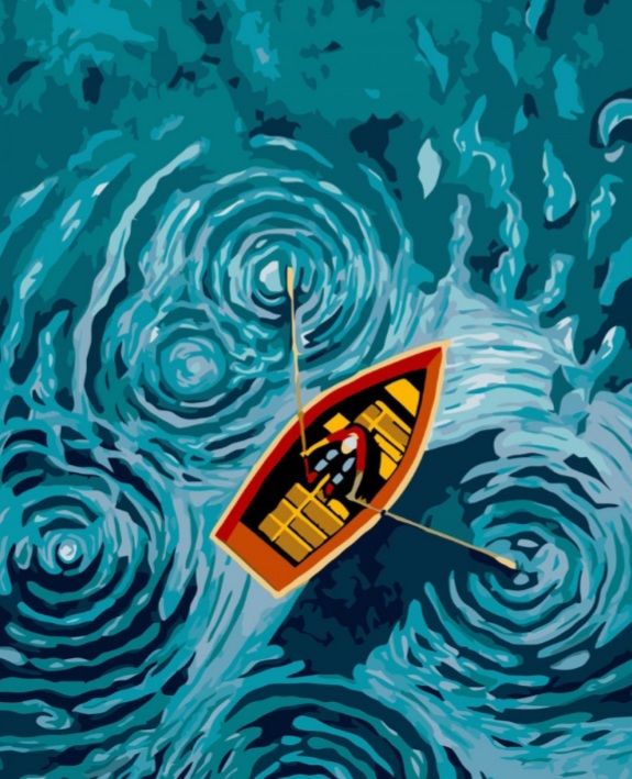 Картина за номерами  Одинокий човен