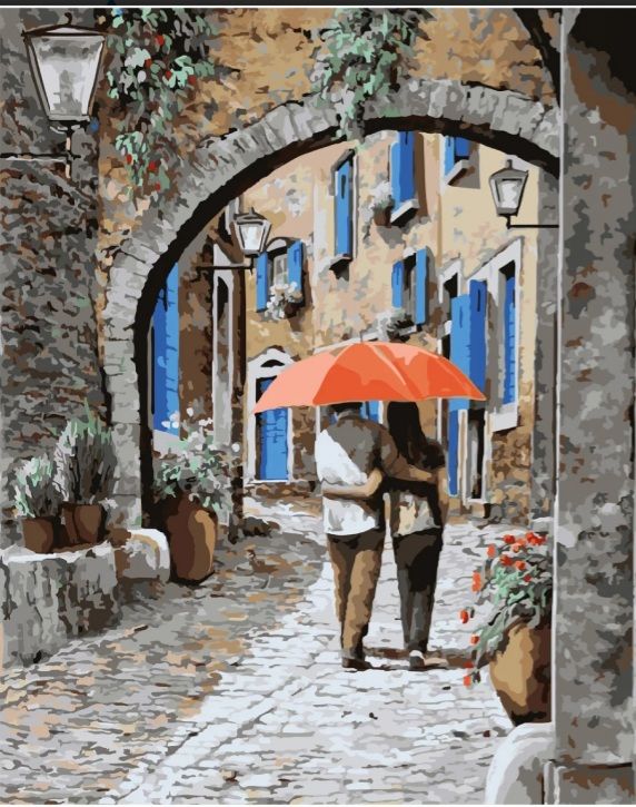 Картина за номерами Пара під парасолькою