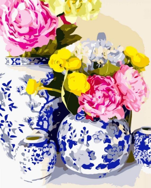 Картина за номерами Вазочка та квіти